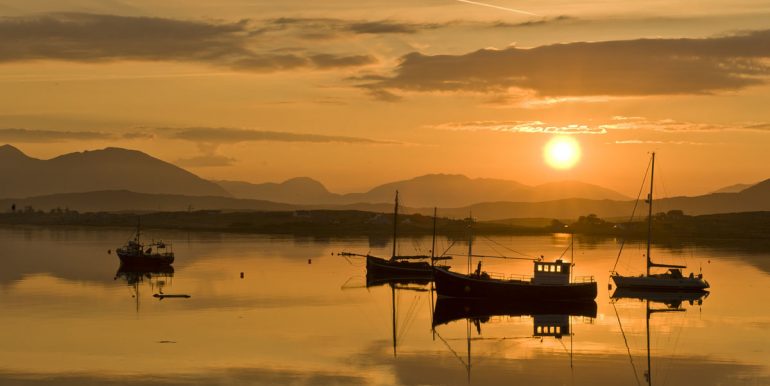 Roundstone Harbour at sunset