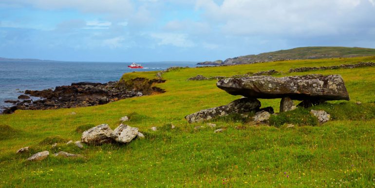 Megalithic tomb at Cleggan bay