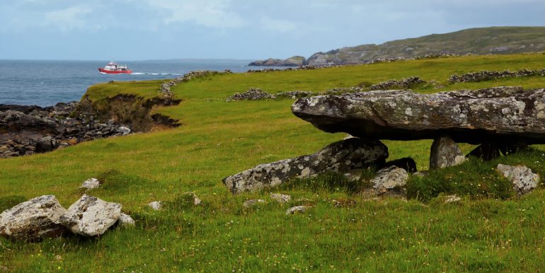 Megalithic tomb at Cleggan bay