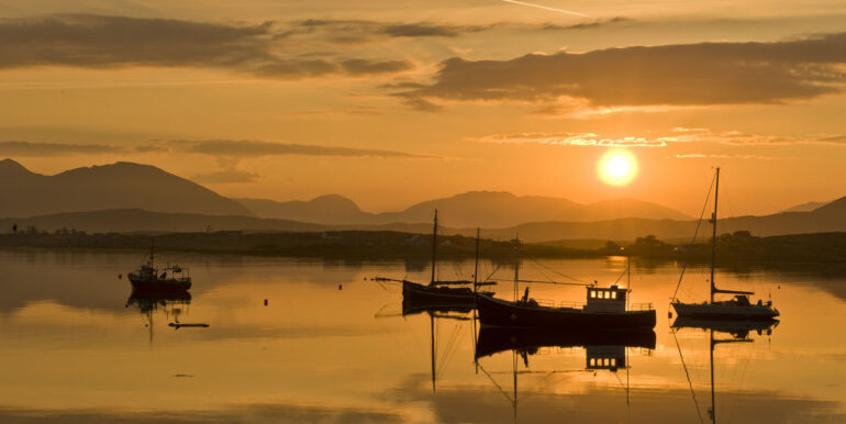 Roundstone Harbour at sunset